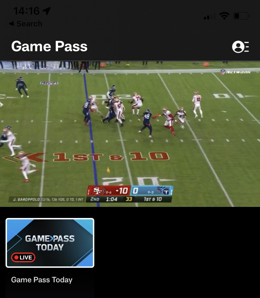 nfl game pass watch on tv